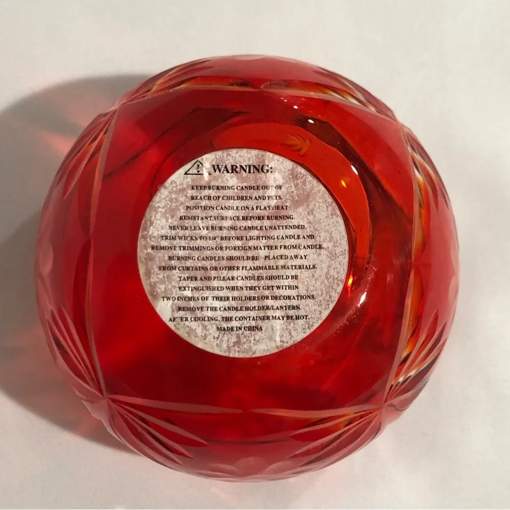 Red & Green Glass Candle Holders Set of 2
